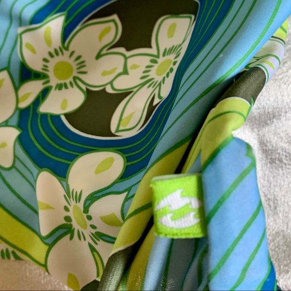 Y2K Groovy Lime Green and Blue Swim Top - Picture 9 of 12